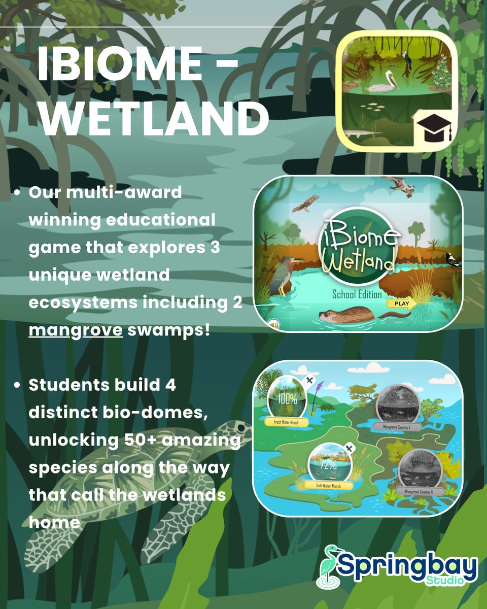 SpringbayStudio's tweet image. 🌿 Mangroves matter — and so does the way we teach them.
This #MangroveDay, give students the tools to explore and protect these vital ecosystems with iBiome Wetland — our multi-award winning app where learning meets conservation. 🌎📲
🧠 Download Today: apple.co/3IJL4oK