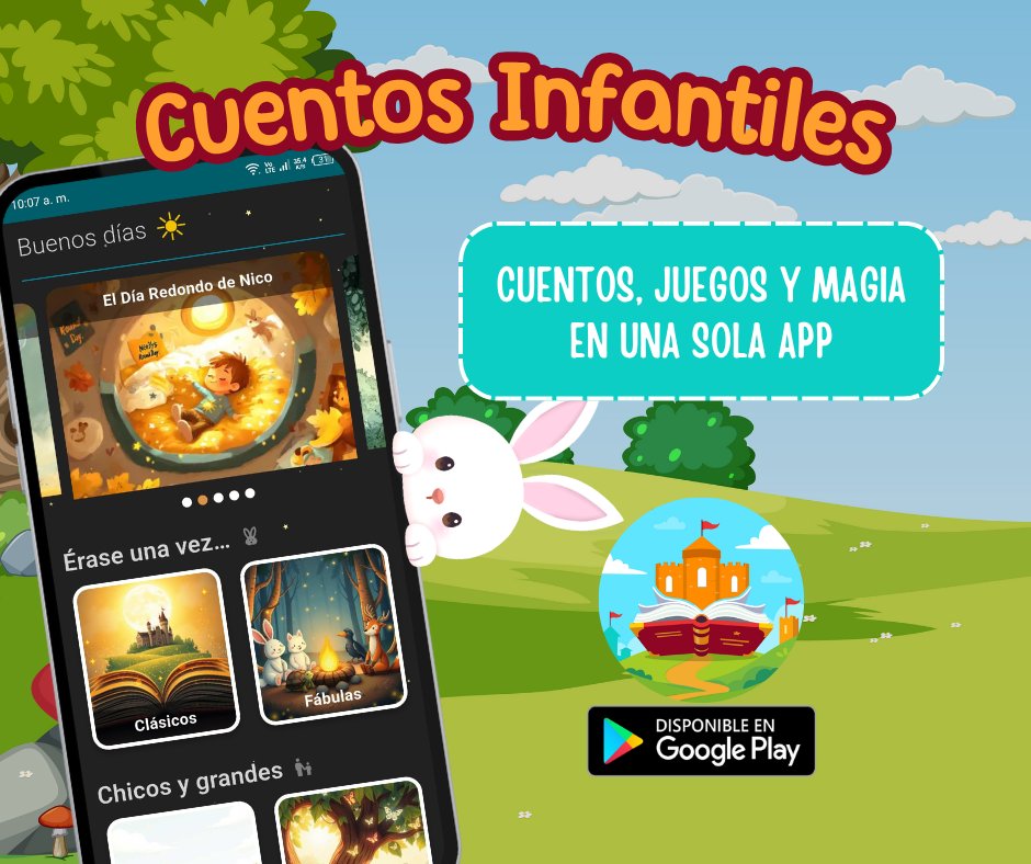 💛 ¿Quieres compartir momentos mágicos con tus hijos?
Con Cuentos Infantiles, leer, jugar y aprender es fácil y divertido ✨📖🧒
📲 Descárgala gratis:
👉 play.google.com/store/apps/det…

#CuentosInfantiles #AppParaNiños #AppsEducativas #EducaciónInfantil