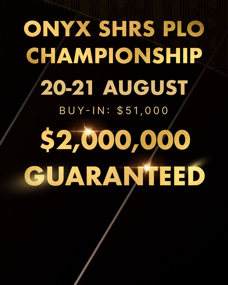OnyxClub_'s tweet image. High Stakes, Higher Guarantees💰
This August, Onyx Club opens its doors to the high stakes community for Super High Roller Series. Bringing some of the most anticipated guaranteed events of the summer to Cyprus, including legendary GGMillion$, Onyx SHRS Main Event and the SHRS…
