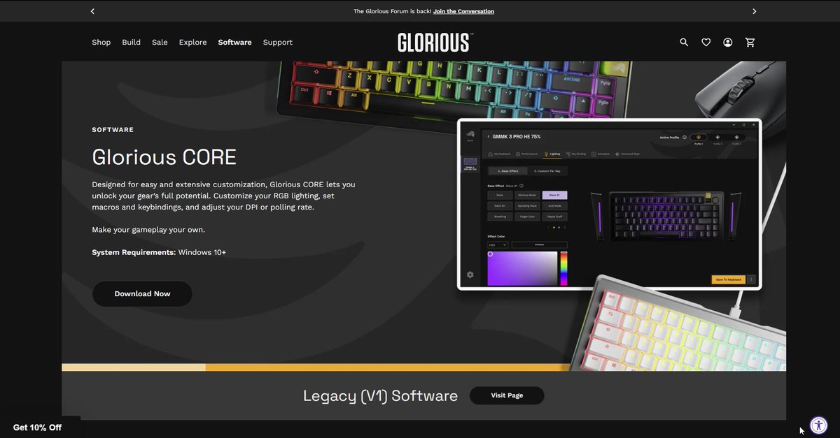 ( تحميل برنامج قلوريس للماوس والكيبورد ⬇️)
gloriousgaming.com/pages/software