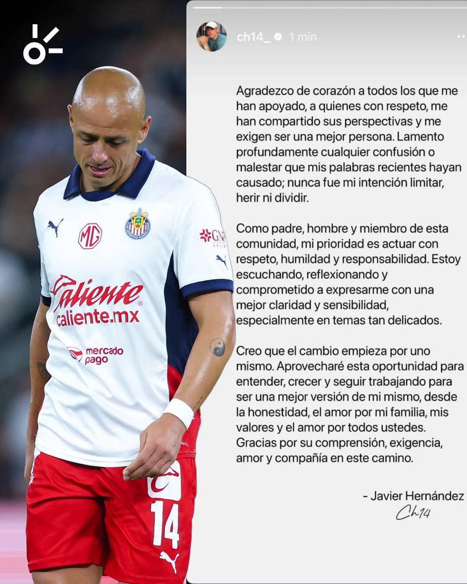 MartinGonzama's tweet image. “Lamento profundamente cualquier CONFUSIÓN…”.: #chicharitohernandez 

Hasta ahí. @Chivas