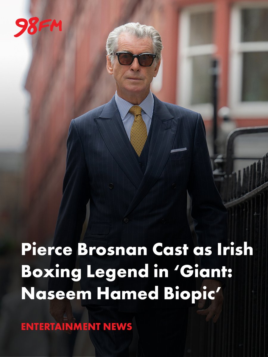 🥊 Pierce Brosnan steps into the ring as legendary coach Brendan Ingle in Giant, the upcoming biopic of boxing icon Naseem Hamed. 

Brosnan’s dramatic transformation is already turning heads—this one’s going to pack a punch! 

🔗 Read more on 98FM.com