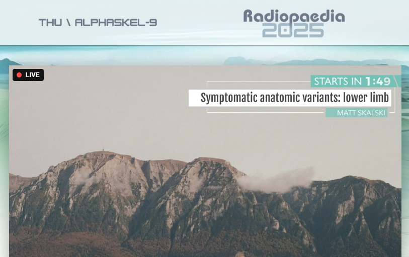 docskalski's tweet image. My talk is up next at Radiopaedia 2025! Hope to see you in the chat.