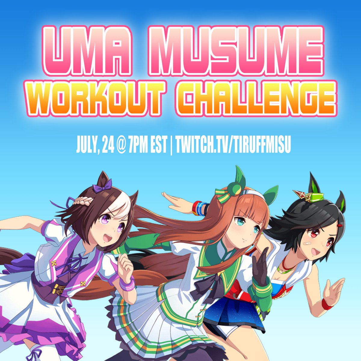 TiruffM's tweet image. Chat trains my horse girl and ... ME?!?!

that&apos;s right! 
I will be planking, squating and stretching alongside my umamusume today at 7pm EST