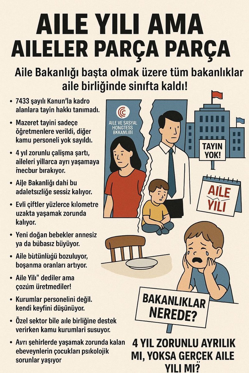 Sözleşmeliler aile yılında ailesine kavuşmak istiyor, sesimizi duyun #SözMemAilesiDagiliyorRTE

<a href="/_aliyalcin_/">Ali YALÇIN</a> <a href="/MemurSenKonf/">Memur-Sen</a> <a href="/isikhanvedat/">Prof. Dr. Vedat Işıkhan</a> <a href="/MahinurOzdemir/">Mahinur Özdemir Göktaş</a>
<a href="/Sdka_Aydin/">Sıdıka AYDIN</a> <a href="/tcailesosyal/">T.C. Aile ve Sosyal Hizmetler Bakanlığı</a>