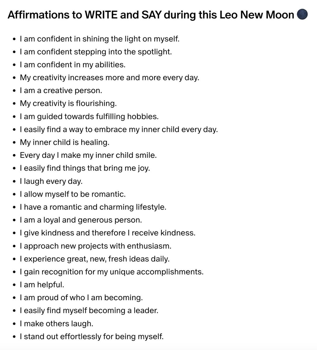 leo new moon affirmations ✨