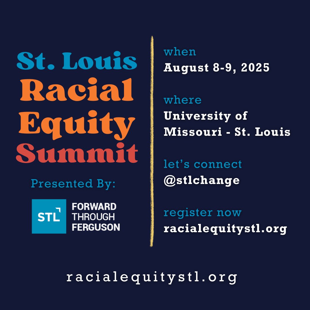 We are committed to transforming the St. Louis region into a place where all can live and thrive. Join us in two weeks for the St. Louis Racial Equity Summit hosted by <a href="/StlChange/">Forward Through Ferguson</a> at the University of Missouri-St. Louis. Register now: ow.ly/efpK50WbWZV #STLRES25