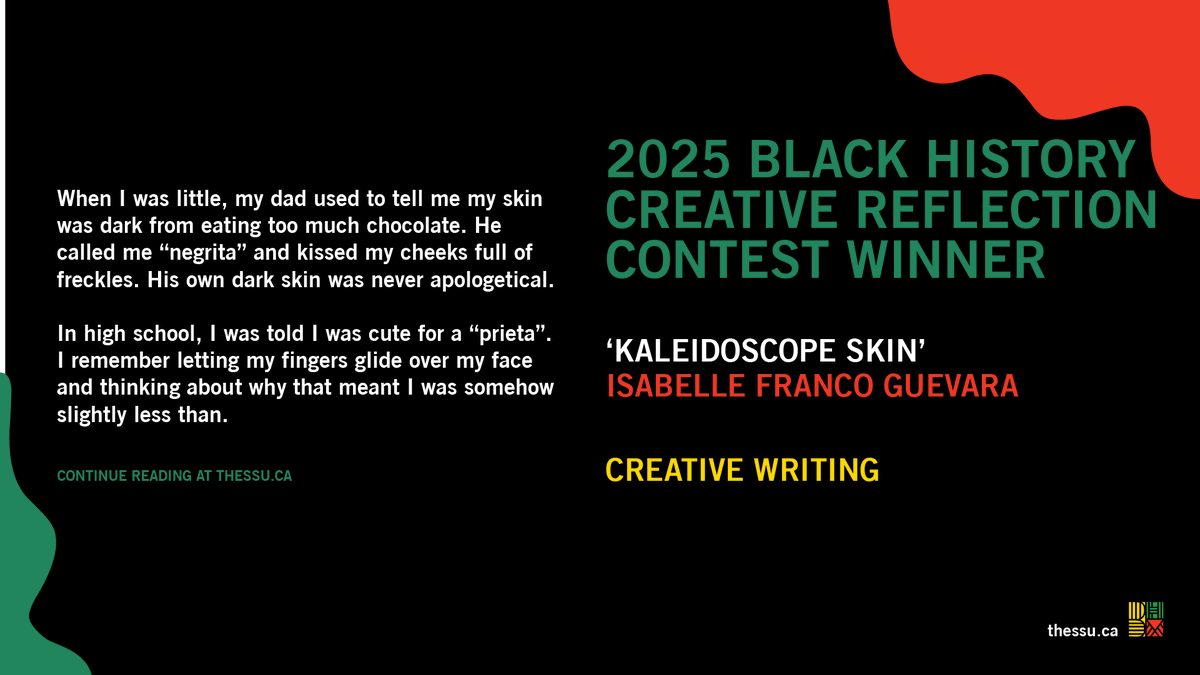 Sheridan Student Union (@the_ssu) on Twitter photo Thank you to everyone that submitted their creative work for our annual Black History Creative Reflection Contest back in February!🎨 <a href="/sheridancollege/">sheridancollege</a>
We are proud to announce your 2025 Contest Winners 🎉
To read the intentions behind each art piece ➡️ bit.ly/3I3szqC Thank you to everyone that submitted their creative work for our annual Black History Creative Reflection Contest back in February!🎨 <a href="/sheridancollege/">sheridancollege</a>
We are proud to announce your 2025 Contest Winners 🎉
To read the intentions behind each art piece ➡️ bit.ly/3I3szqC