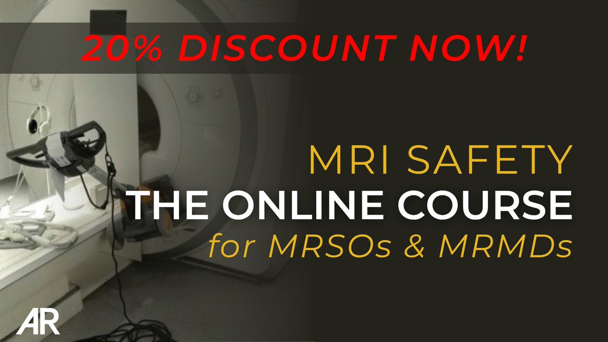 Applied_Rad's tweet image. 📢 20% DISCOUNT
🔗 bit.ly/3TuFXLn
This is designed for those individuals who are either currently serving as their facility’s MRSO and/or MRMD, or those who are preparing to assume these responsibilities.
#MRSafety #MRISafety #CE #CME #CRA