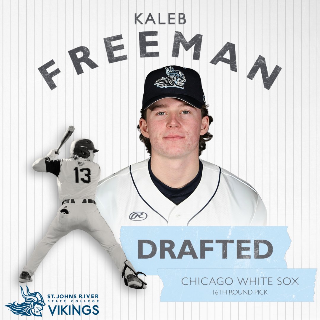 SJRState's tweet image. #MLBBound ‼️⚾ Former @SJR_BASEBALL player Kaleb Freeman is headed to the @whitesox. We're excited to see another Viking represent on the MLB stage!
#SJRState #VikingsKnowNoBoundaries