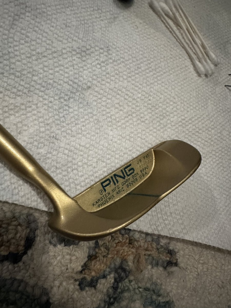 AdamDensberger's tweet photo. Turned some classic Ping putters into memorable trophies for my bachelor party golf tournament. What do we think? @PingTour @ForePlayPod @RiggsBarstool @hen_ease https://t.co/blqwsQkGhC