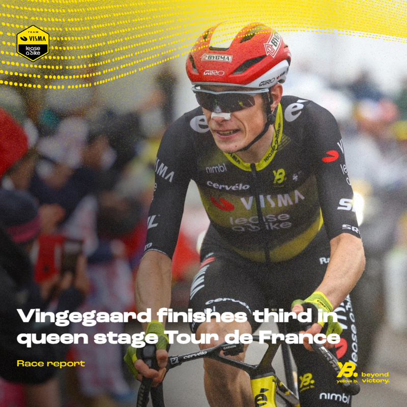 vismaleaseabike's tweet photo. 🇫🇷 #TDF2025 

💬 “I don’t think I’ve ever ridden such a hard stage in my career.” - Jonas Vingegaard 

Read more in our race report. ✍️