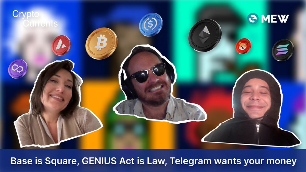 myetherwallet's tweet image. Last week we predicted what the big @Coinbase announcement was gonna be... How accurate were we?? 🎯👀
Catch the complete Crypto Currents episode below and find out! ⤵️
📺👉 youtube.com/watch?v=x1gokV…
🎙️👉 open.spotify.com/episode/14Km5j…
