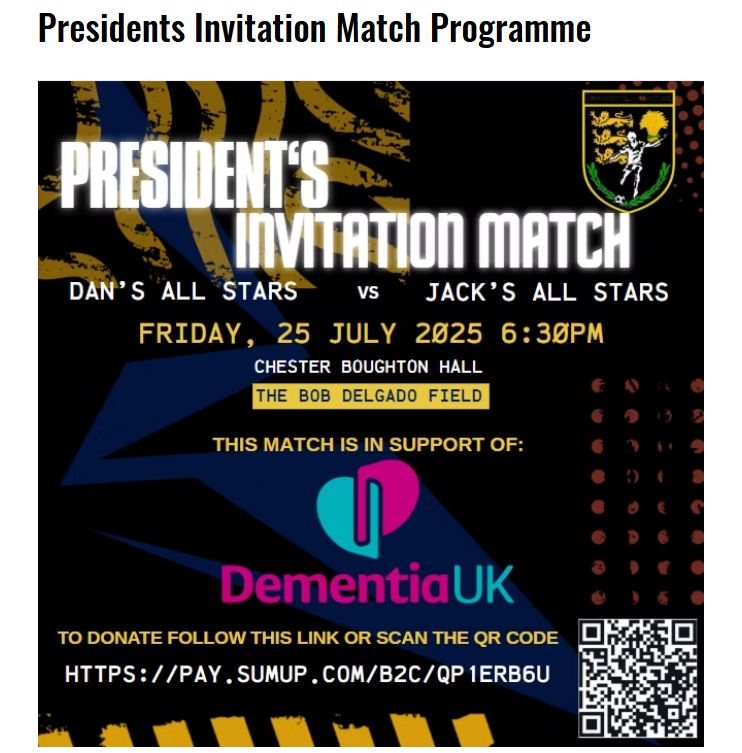 Less than 24 hours to go before the naming of the Bob Delgado Field at Boughton Hall - full details here buff.ly/znABuxP 
Match played in support of Dementia UK - please support if you can buff.ly/pka2cOa
