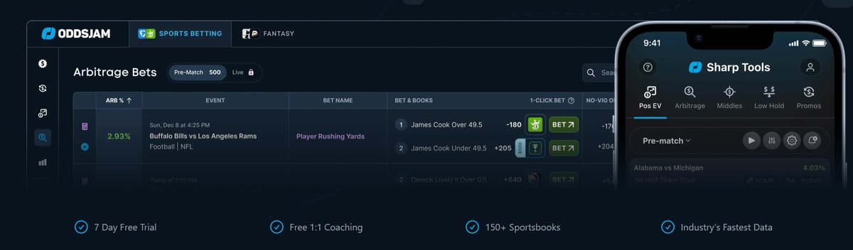 The Bet Syndicate Algorithm (@betsyndicateai) on Twitter photo You CANNOT miss this! $100 + 30 Days of OddsJam ($199 value) for free just by following <a href="/OddsJam/">OddsJam.com</a> @BetsyndicateAI tagging 2-3 buddies below, and LIKING THIS POST! You CANNOT miss this! $100 + 30 Days of OddsJam ($199 value) for free just by following <a href="/OddsJam/">OddsJam.com</a> @BetsyndicateAI tagging 2-3 buddies below, and LIKING THIS POST!