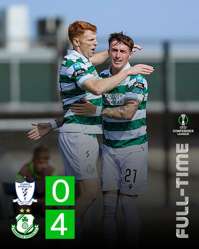 LeagueofIreland's tweet image. Shamrock Rovers show their class in a superb victory over St Joseph’s!☘️