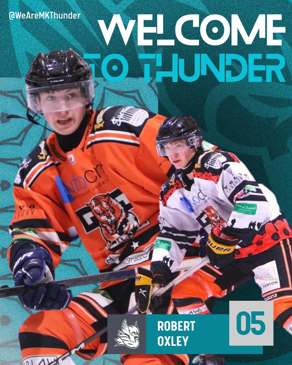 WeAreMKThunder's tweet photo. FULL CIRCLE MOMENT FOR ROBERT:

📣 #5 ROBERT OXLEY 📣

Welcome to Thunder Robert Oxley, the former MK junior signs from Telford Tigers 2 in NIHL 2 North, having previously had spells with Peterborough Phantoms and Nottingham Lions. 

For full details:

https://t.co/RWaR65K7UT https://t.co/LCcGEkTn4K