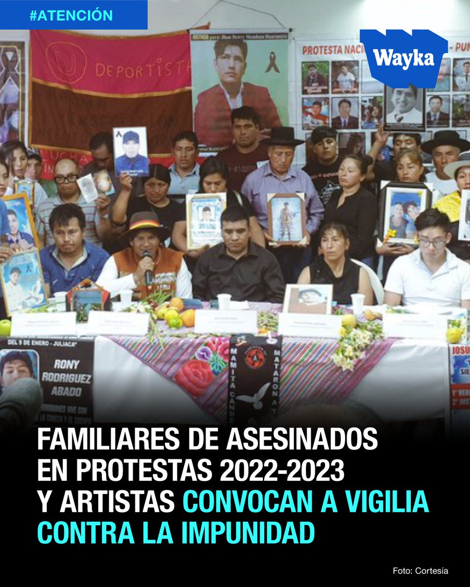 WaykaPeru's tweet image. #Lima | La convocatoria está programada para el próximo 26 de julio desde las 4 p. m. frente al Palacio de Justicia en Lima.
La Organización Nacional de Mártires y Víctimas 2022 - 2023 (Onafamyvm) junto a la Red de Trabajadores de las Artes organizan la actividad cultural para…