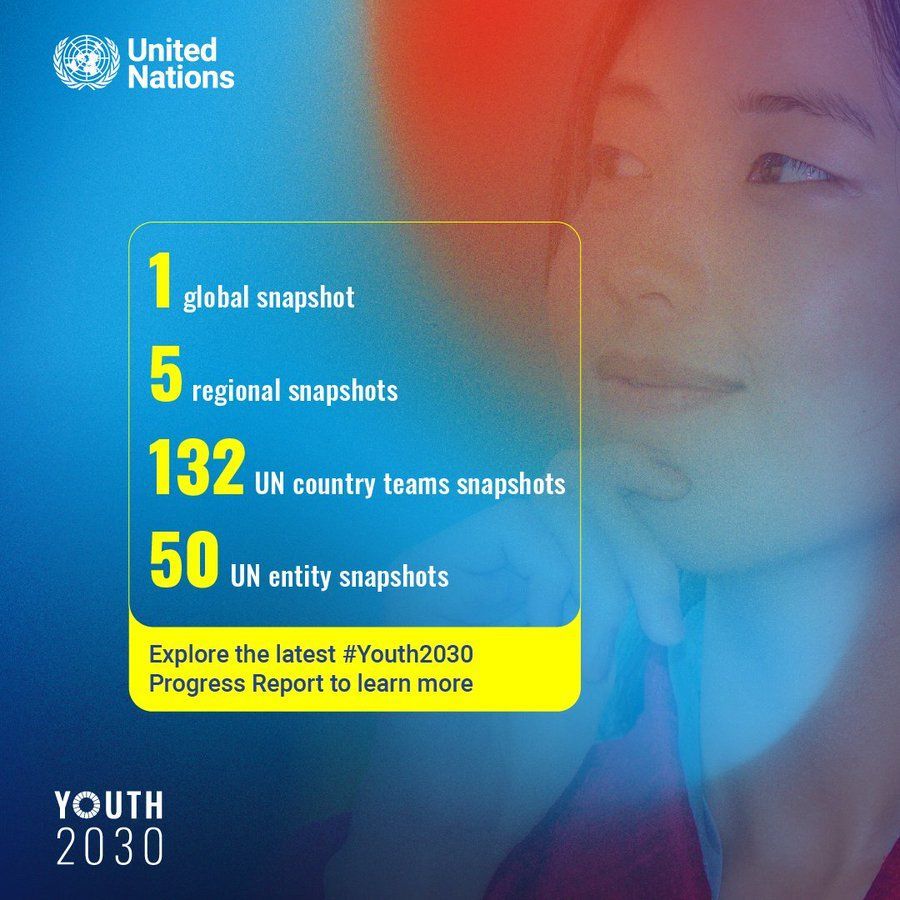 United Nations Geneva (@ungeneva) on Twitter photo 🚨 Just launched: the #Youth2030 2025 Progress Report.
This 5th edition captures how the UN system is delivering on its promise to work with and for young people — and where more action is needed. 🌍📊
buff.ly/y0zit0f
<a href="/UNYouthAffairs/">UN Youth Office</a> 🚨 Just launched: the #Youth2030 2025 Progress Report.
This 5th edition captures how the UN system is delivering on its promise to work with and for young people — and where more action is needed. 🌍📊
buff.ly/y0zit0f
<a href="/UNYouthAffairs/">UN Youth Office</a>