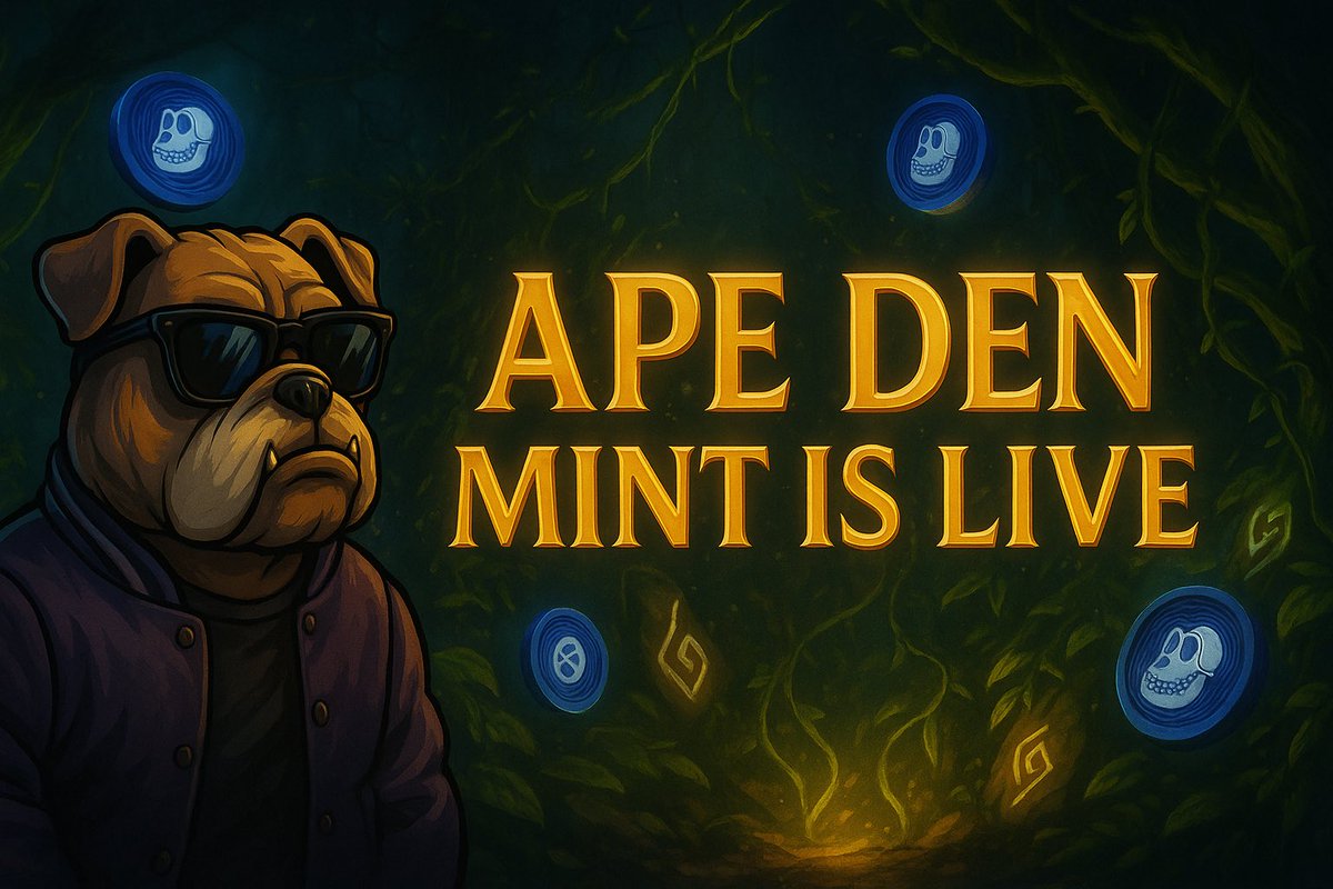 JsApeDen's tweet image. 🚨 APE DEN MINT IS LIVE 🐾🔥
888 Passes
OG : 7 APE
FCFS : 8 APE
Featuring Gold, Silver, and Den Passes 🪙✨
🔗 Mint now: w3lp.io/mint/apeden
Your key to unlock the Den is here