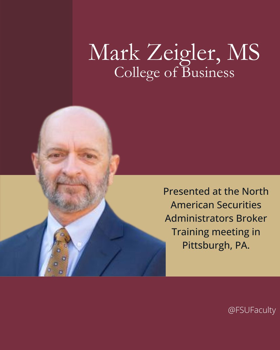 FSUFaculty's tweet image. Mark Zeigler, MS, from the College of Business (@FSUBiz), gave the keynote “The Joy of Service” at a statewide leadership convention and presented on emotional intelligence at a national broker training event in Pittsburgh, PA. 🎤🤝🧠
#FSU #FSUFaculty #LeadershipDevelopment