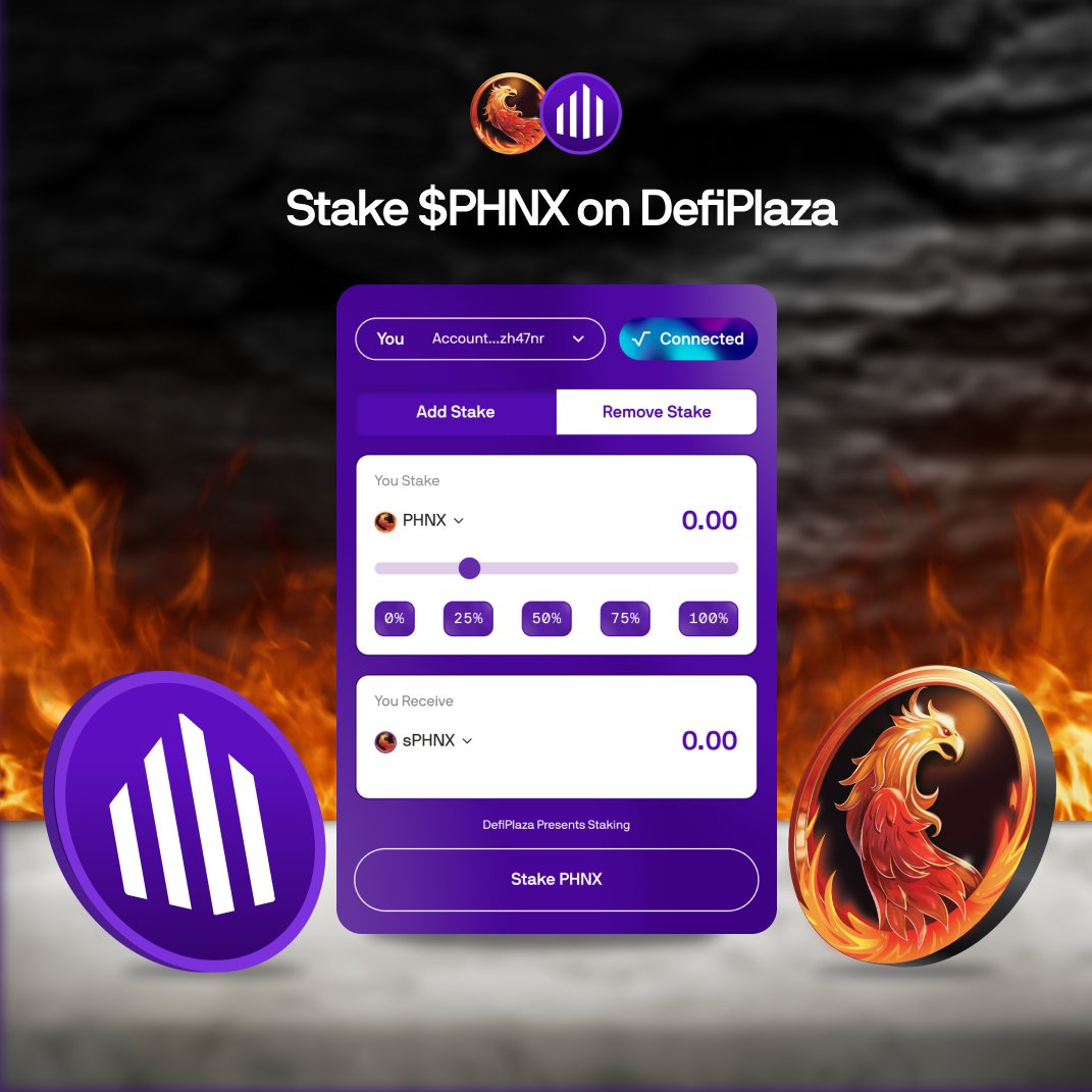 Stake $PHNX on DefiPlaza!