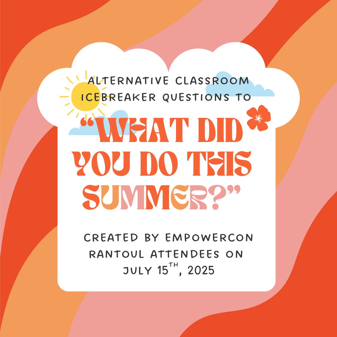 IL_Resource_Ctr's tweet image. One of the coolest aspects of EmpowerCon is the way our educators collaborate. In @mrsspinasclass's session on getting to know new students, participants compiled icebreaker alternatives to "What did you do this summer?"
Check out the whole list here: docs.google.com/document/d/1wh…