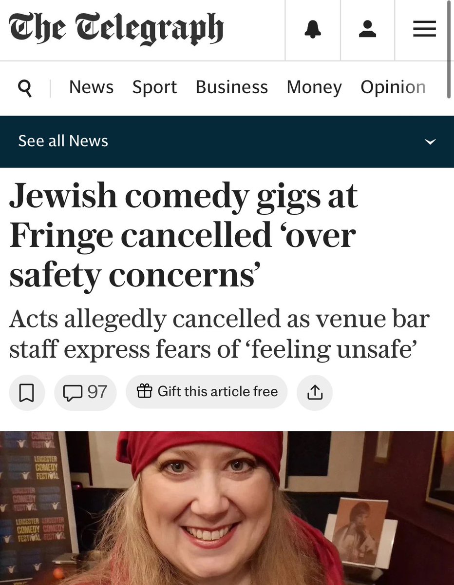 So antisemites threaten Jewish artists and venues back out because “security”. This is just victim-blaming or a sneaky boycott. Disgusting.