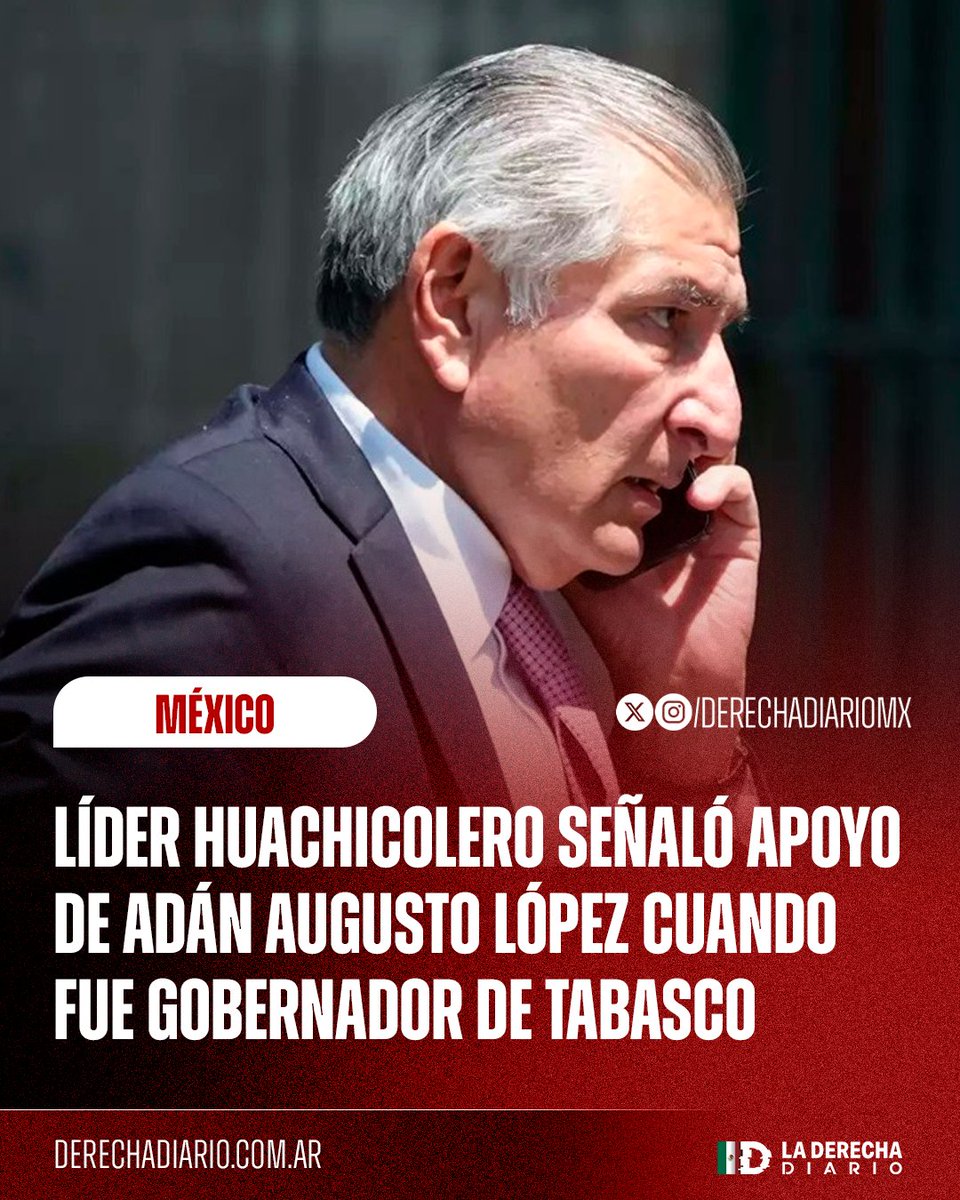 DerechaDiarioMX's tweet image. 🚨🇲🇽 | ESCÁNDALO: El ex gobernador de Tabasco y ahora senador, Adán Augusto López, fue señalado por el líder huachicolero Gabriel González "Gabo" como un apoyo para facilitar el robo de combustible en el estado: El líder huachicolero mencionó directamente el nombre del senador en…