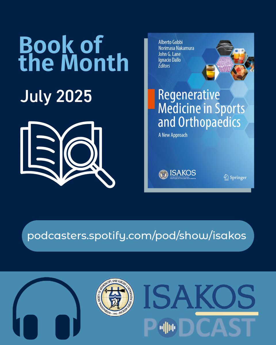 📘 Regenerative Medicine in Sports &amp; Orthopaedics 🌟

🎧 Listen to the podcast now: podcasters.spotify.com/pod/show/isakos
📖 Read today: isakos.com/books
#ISAKOS #RegenerativeMedicine #SportsMedicine #Orthopaedics