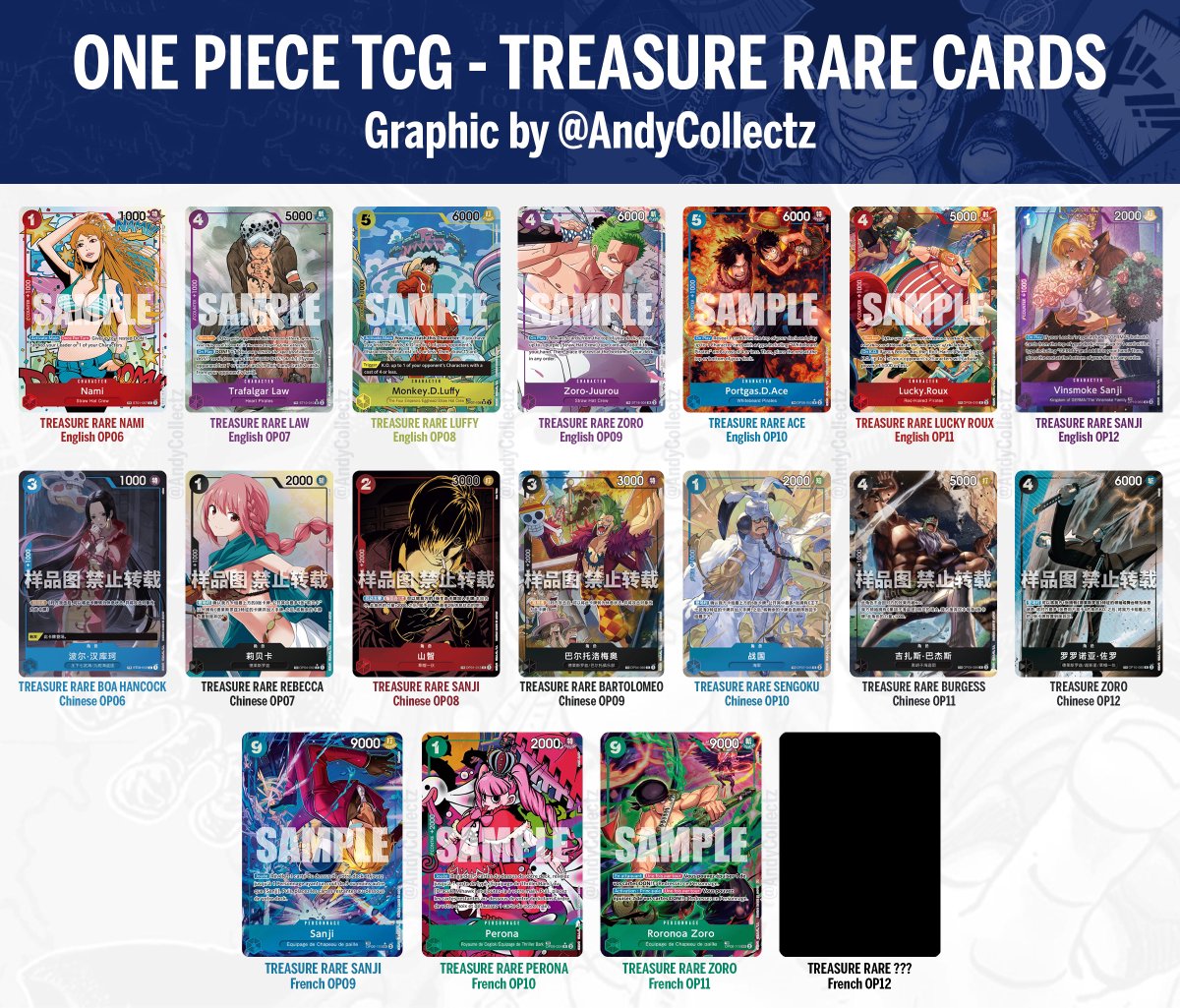 one piece card rare list 50 One Piece Cards - English main image 1