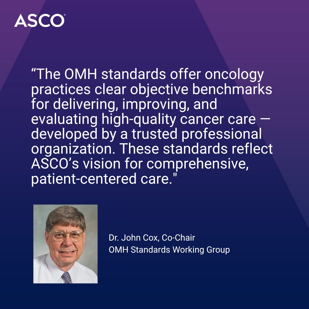 ASCO's tweet image. The updated Oncology Medical Home Standards are now live in @JCOOP_ASCO.
A joint initiative of ASCO & @oncologyCOA, the standards were introduced in 2021 & provide a framework for onc practices to deliver high-quality, patient-centered cancer care. ➡️brnw.ch/21wUoWm