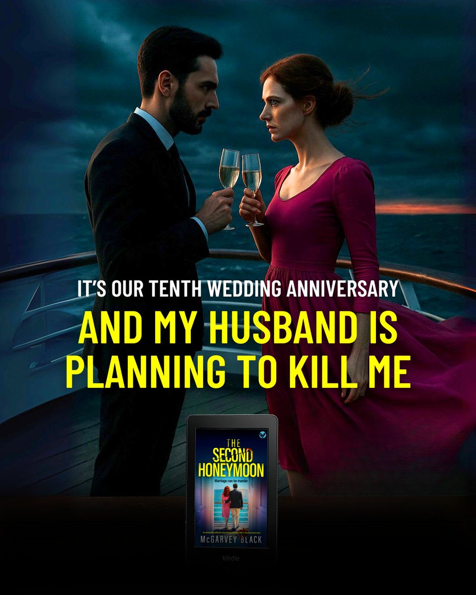 JoffeBooks's tweet image. 💍 He booked the cruise. He picked the dress. He planned the perfect night . . . to murder me.
What he doesn’t know? I’m not as easy to kill as he thinks.
The Second Honeymoon by @mcgarveyblack sets sail on 7 Aug. 2025.
Pre-order now for just 0.99
👉 geni.us/second-honeymo…