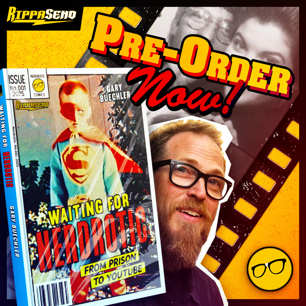 RippaSend's tweet image. Sit down with Gary Buechler, aka 🟡 @Nerdrotics, when you pick up your copy of his memoir &apos;Waiting For Nerdrotic: From Prison To YouTube&apos; and experience his journey! #RippaSend #Nerdrotic #WaitingForNerdrotic

📖 PRE-ORDER THROUGH @RIPPASEND 👇
rippasend.com/campaign/waiti…