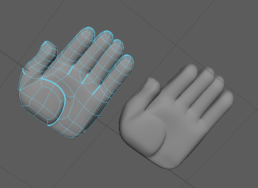 Remanance's tweet image. Modelling new chonky hand WIP to use as base for stuffs. Happy with the nice edge loops and creases