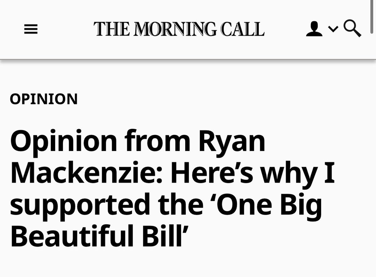 RepMackenzie's tweet image. As we began my first term in Congress this year, we knew what the people of the Greater Lehigh Valley were counting on: lower costs, a stronger economy, secure borders, and policies that put America First.
This budget follows through on those priorities — delivering tax relief,…