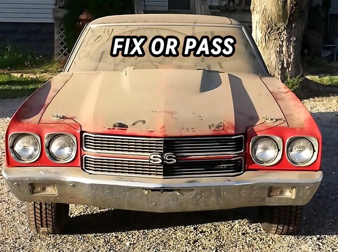 Emily__0216's tweet photo. Beauty 1970 Chevrolet Chevelle   FIX or PASS https://t.co/hflGOe7CGm
