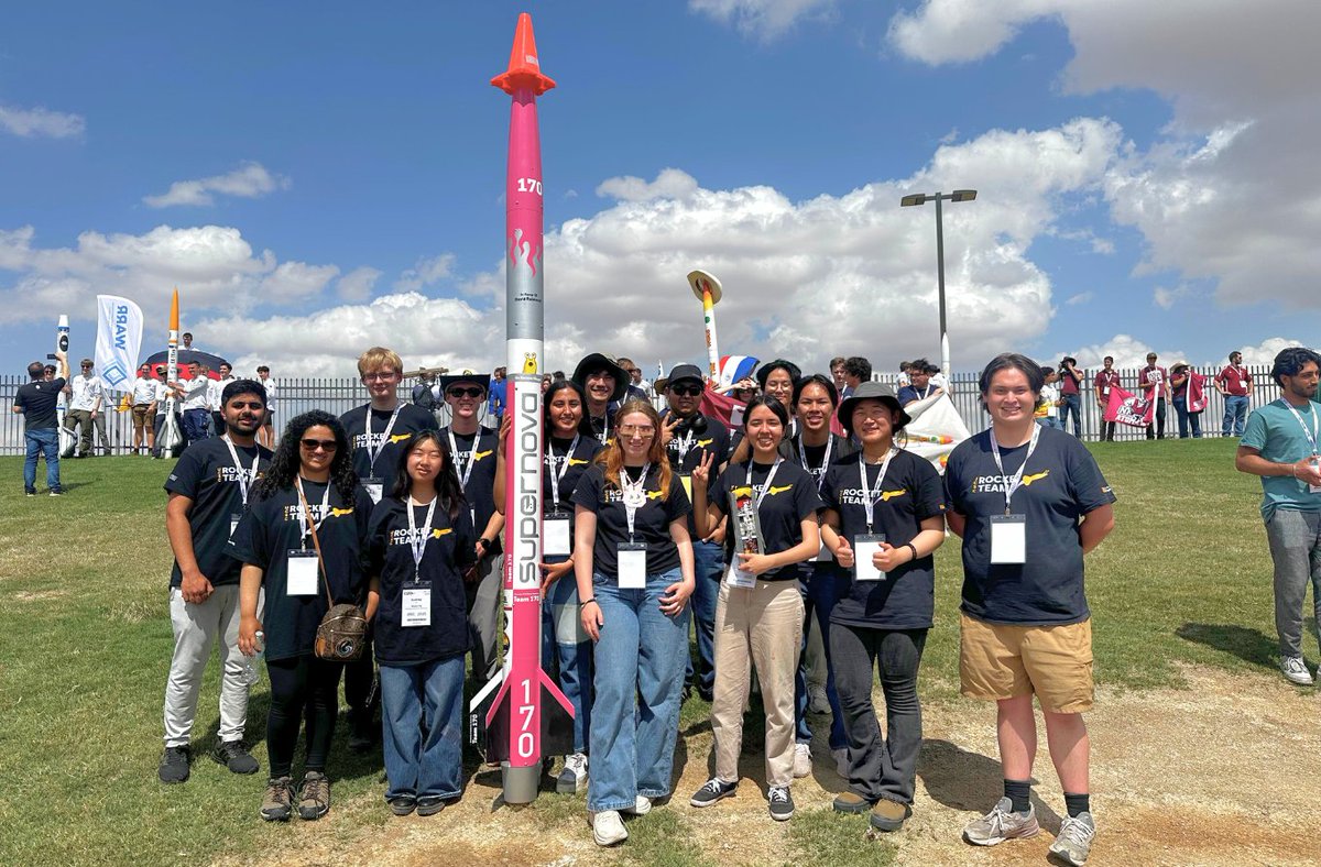 BaskinEng's tweet image. 🚀 The UCSC Rocket Team is soaring to new heights—literally!! 🎉 Huge congrats to the team for placing 3rd among U.S. teams and ~5th overall out of 156 teams at the International Rocket Engineering Competition (IREC) in the 10,000 foot Commercial Off-the-Shelf division!