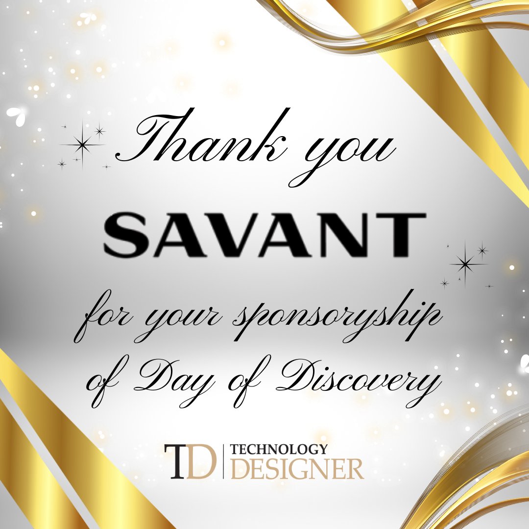 TechnologyDesigner (@technologydesi2) on Twitter photo Big things don’t happen without support and we’re incredibly grateful to the sponsors who helped bring the #DayofDiscovery to life again this year. Thank you, <a href="/SavantHome/">Savant Home</a> , for your partnership it helps us create a meaningful space for connection and collaboration at #CEDIAExpo. Big things don’t happen without support and we’re incredibly grateful to the sponsors who helped bring the #DayofDiscovery to life again this year. Thank you, <a href="/SavantHome/">Savant Home</a> , for your partnership it helps us create a meaningful space for connection and collaboration at #CEDIAExpo.