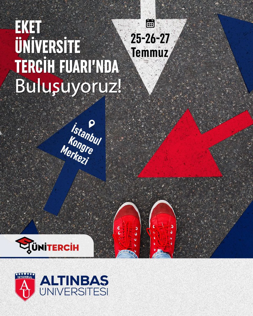 Tercih zamanı yönünü bulmak zor mu? Biz buradayız!
25-26-27 Temmuz’da İstanbul Kongre Merkezi’ndeki EKET Tercih Fuarı’nda Altınbaş Üniversitesi standında buluşalım, birlikte geleceğine yön verelim.