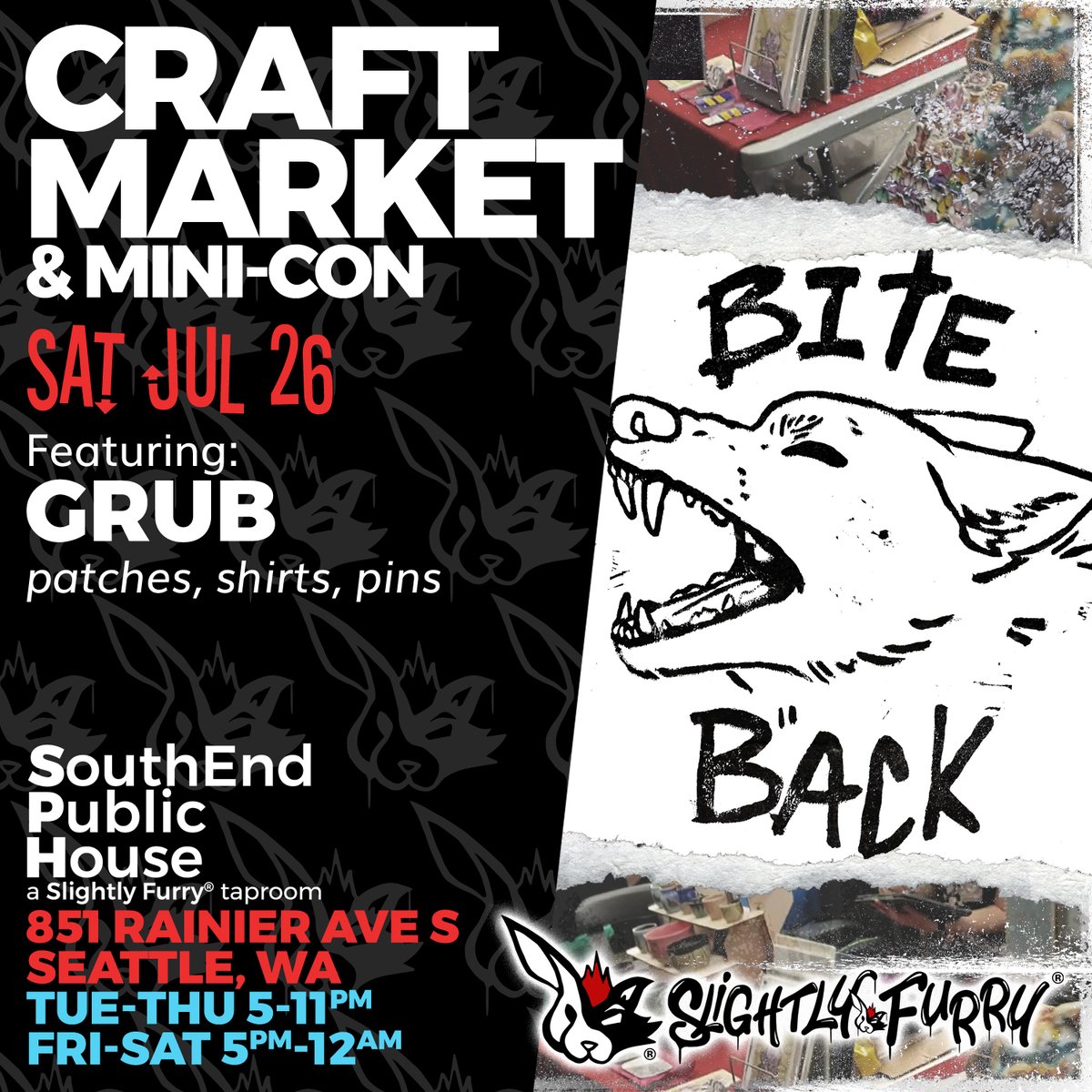slightlyfurry's tweet image. Here's just a few of the incredible artists, craftmakers and vendors you'll find at this Saturday's Craft Market! Wanna see everyone coming? Check out our other social media platforms 👀
#SouthEndPublicHouse #craftmarket #cider #Seattle