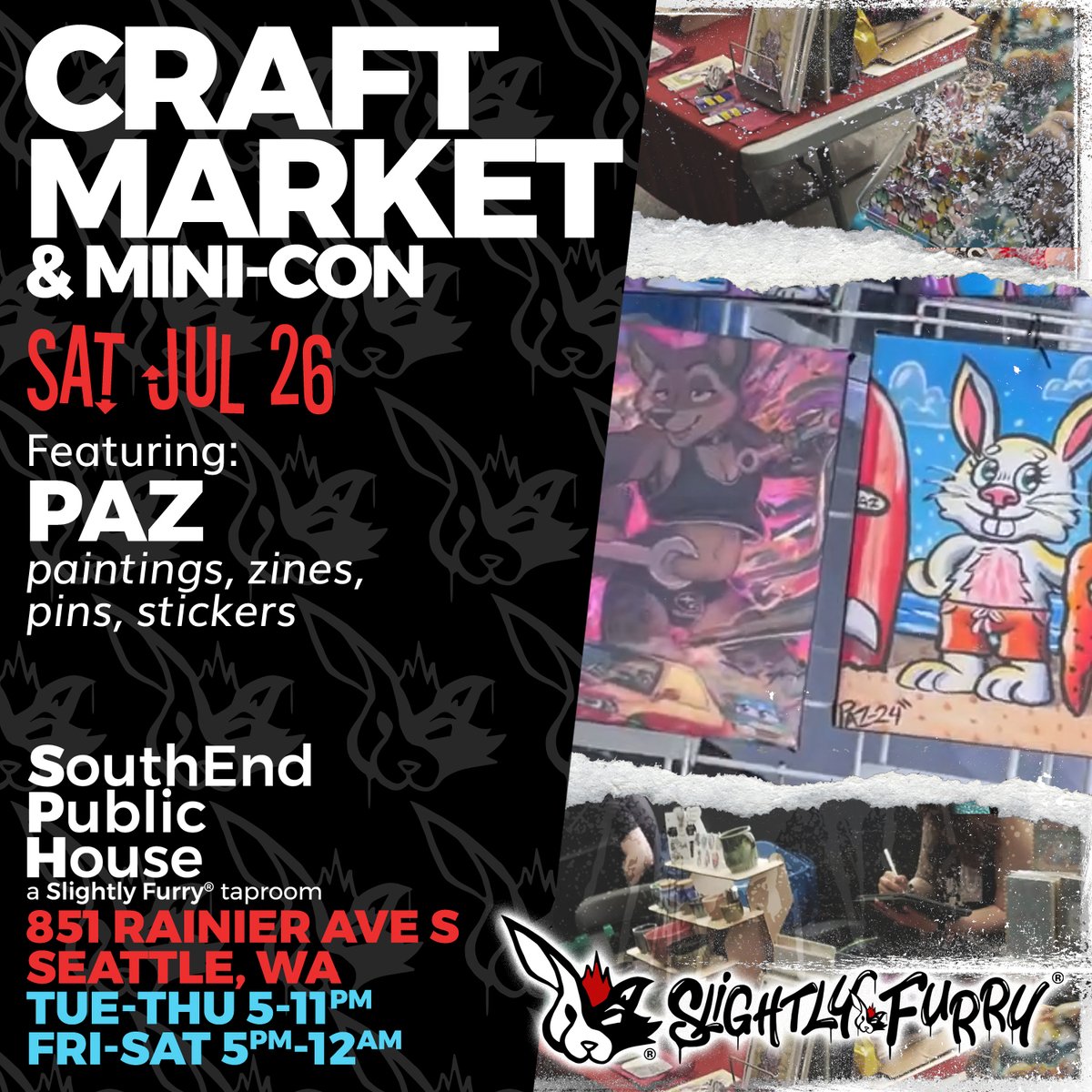 slightlyfurry's tweet image. Here's just a few of the incredible artists, craftmakers and vendors you'll find at this Saturday's Craft Market! Wanna see everyone coming? Check out our other social media platforms 👀
#SouthEndPublicHouse #craftmarket #cider #Seattle
