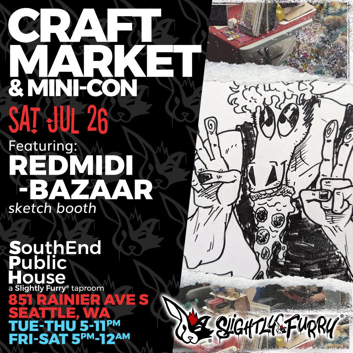 slightlyfurry's tweet image. Here's just a few of the incredible artists, craftmakers and vendors you'll find at this Saturday's Craft Market! Wanna see everyone coming? Check out our other social media platforms 👀
#SouthEndPublicHouse #craftmarket #cider #Seattle