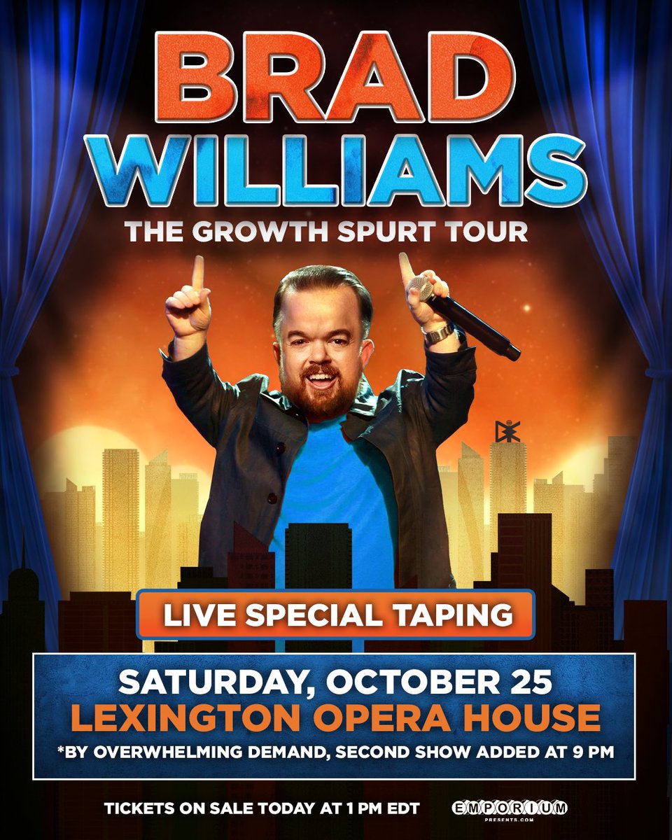 SECOND SHOW ADDED: <a href="/funnybrad/">Brad Williams</a> 🎤
📍Lexington, KY - 10.25 

#bradwilliams #bradwilliamscomic #bradwilliamscomedy #lexingtoncomedy