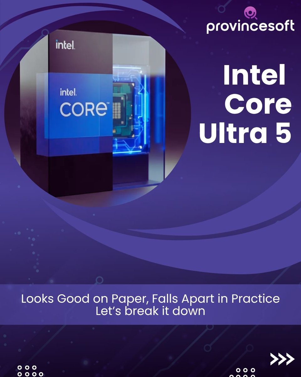 ProvinceSoftInc's tweet image. Is the Intel Core Ultra 5 just noise in the name of performance?
From power consumption to price comparisons, this 65W chip may not be the smart buy you think it is.

Follow ProvinceSoft for simplified tech!
#TechBreakdown #IntelCoreUltra5 #ProvinceSoft