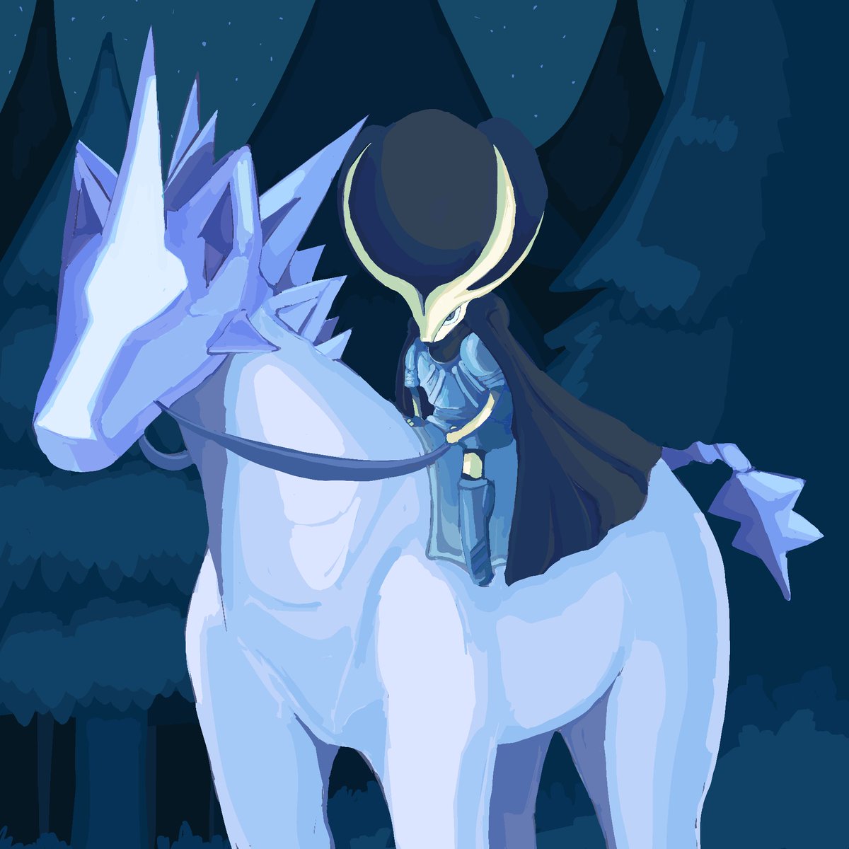 fioleoo's tweet photo. ice rider calyrex ‼️ #pokemonfanart https://t.co/QwXUGHr5fu