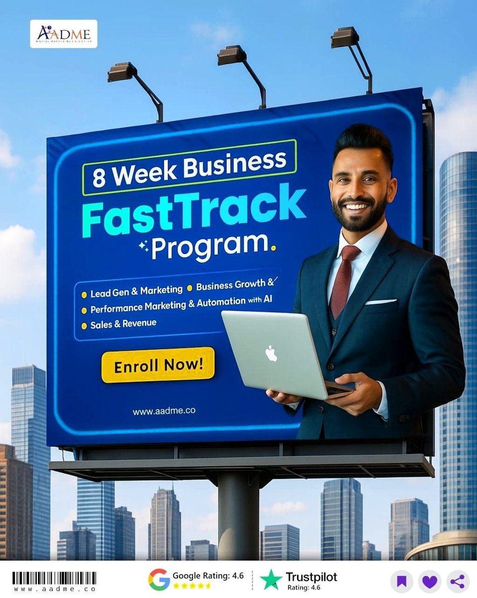 aadmeofficial's tweet image. 8-Week Business FastTrack 🚀
Master AI Marketing, Lead Gen, &amp;amp; Sales! 

👉 Enroll Now 
Link: shorturl.at/6V9Oy

#LeadGen #SalesGrowth #AADME #MarketingCourse #businessconsulting