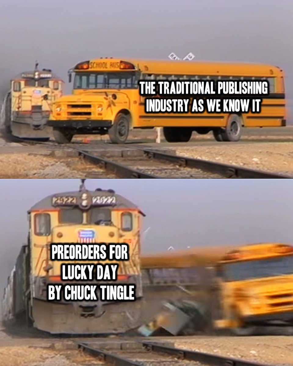 ChuckTingle's tweet image. less than a month until LUCKY DAY is out. thank you for all the buckaroo preorders i am blown away by your support WE ARE CRASHING INTO THE MAINSTREAM FULL SPEED AHEAD. if you have not preordered yet then LETS GET TROTTIN us.macmillan.com/books/97812503…