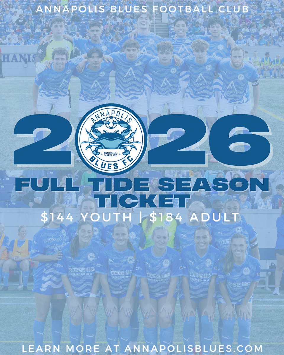 2026 Full Tide Season Tickets Available Now! 🙌

Learn more at Annapolisblues.com