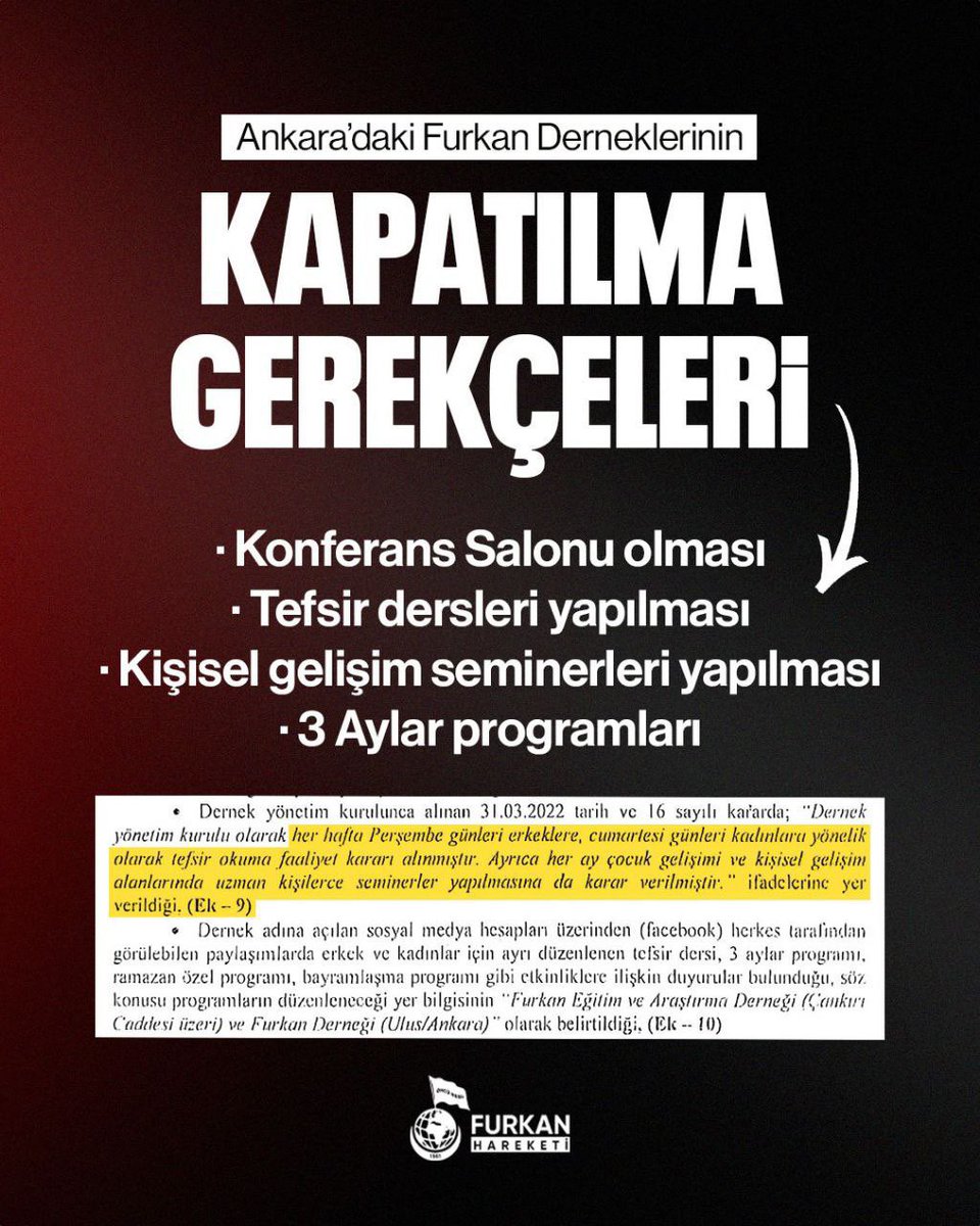 Derneklerimizi Açın
#FurkanaSistematikZulüm

Gerekçeye bakın ya